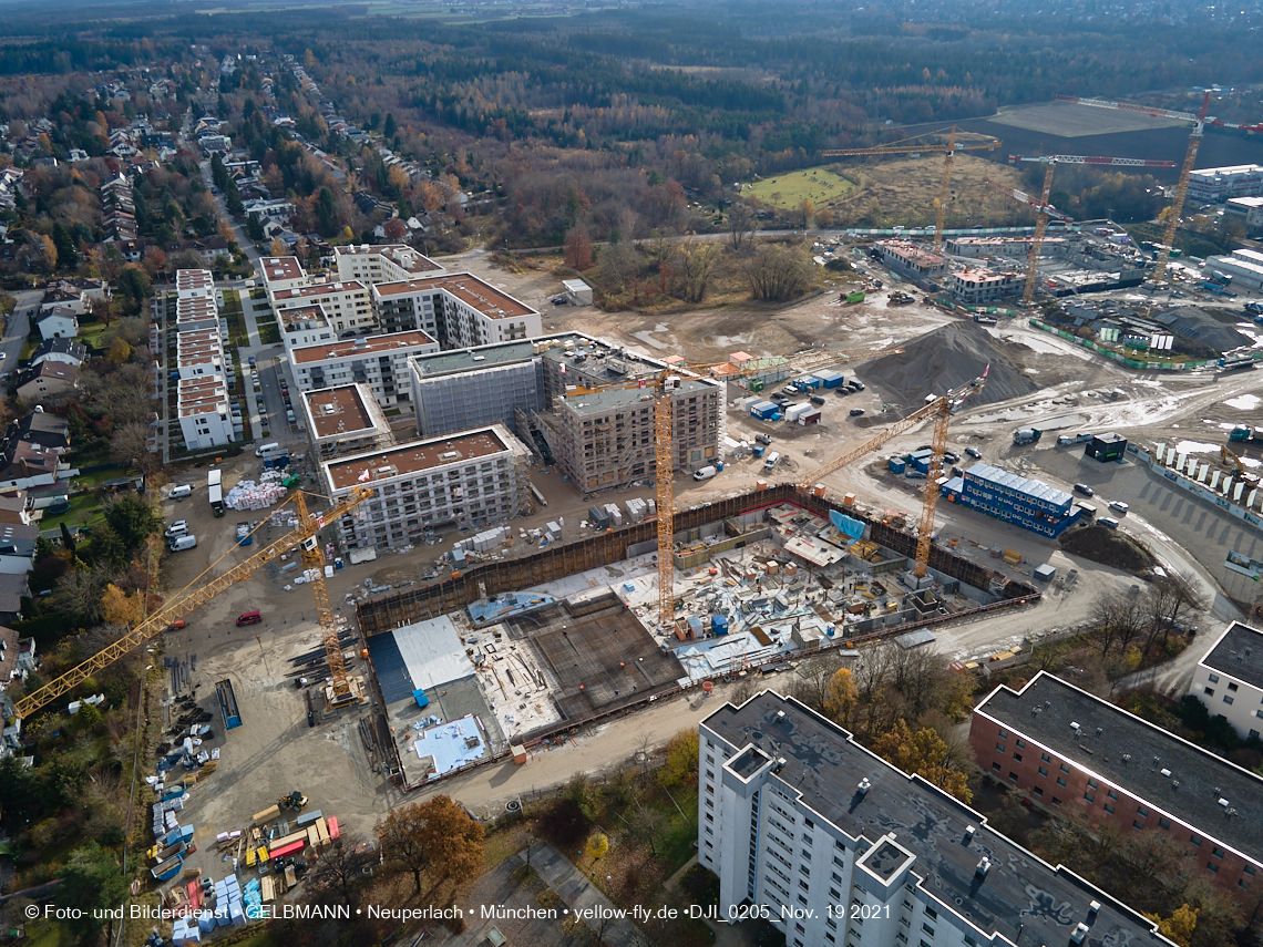 19.11.2021 - Luftbilder von der Baustelle Alexisquartier und Pandion Verde in Neuperlach 19.11.2021 - Luftbilder von der Baustelle Alexisquartier und Pandion Verde in Neuperlach